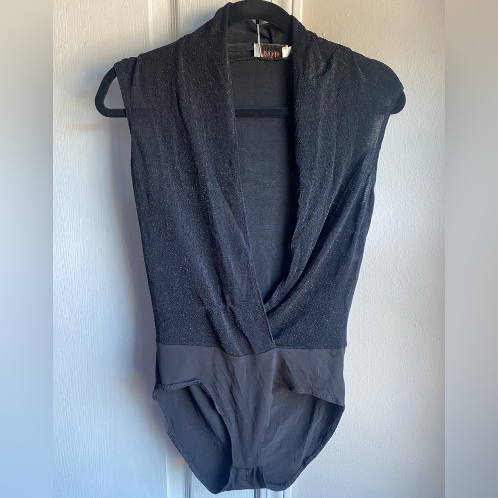 NWT ASOS sheer black sleeveless bodysuit (small)